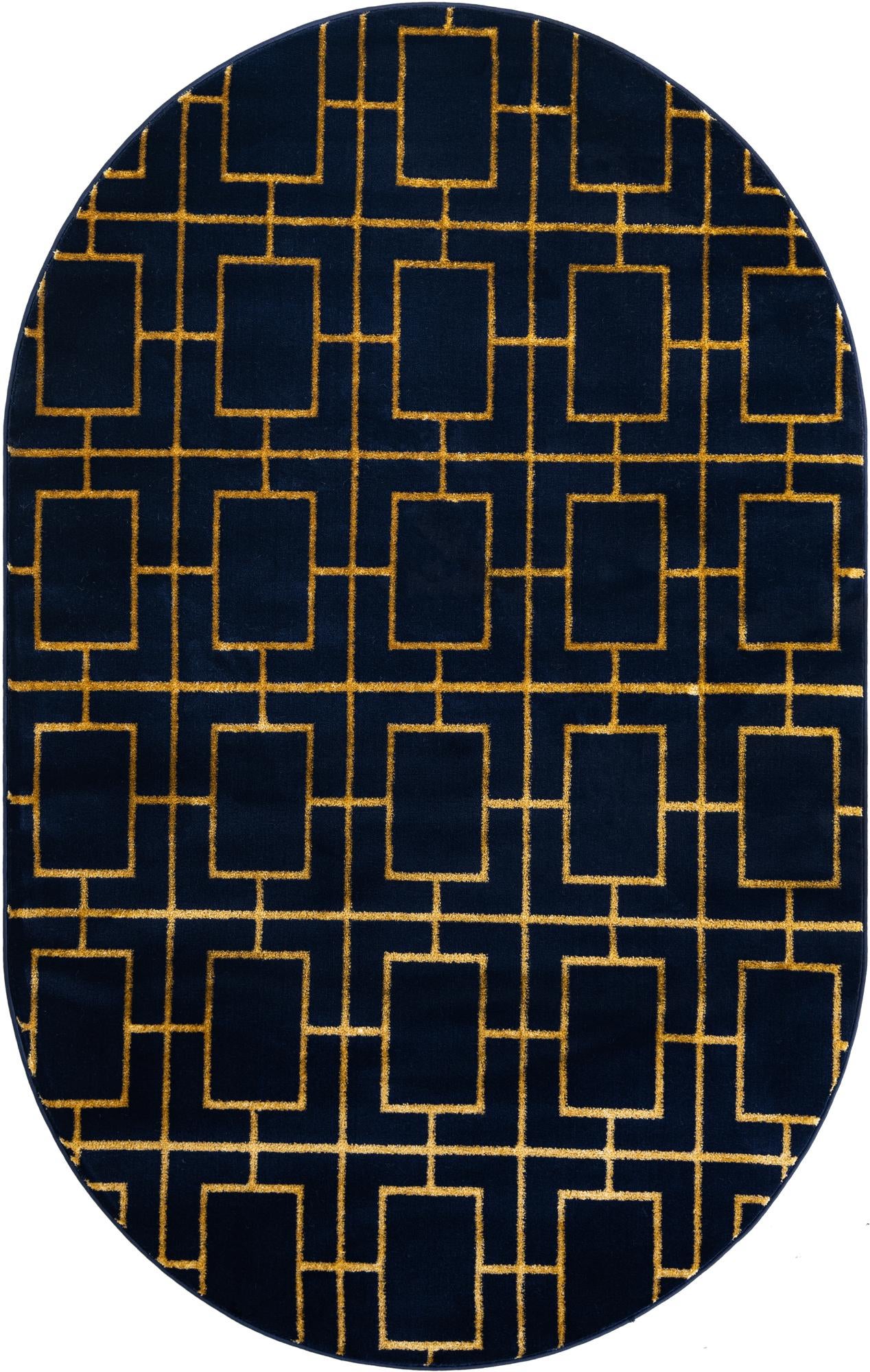 Rug Navy Blue Gold Swatch link