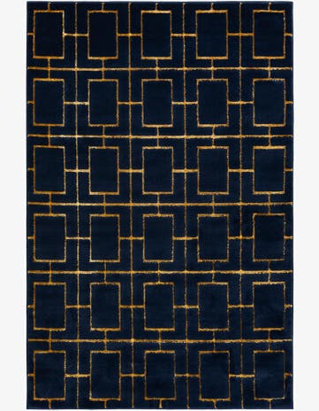 Navy Blue Gold Marilyn Monroe™ Glam Deco Rug