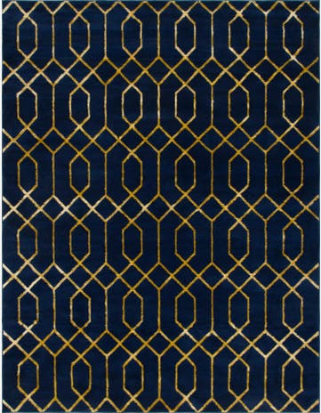 Navy Blue Gold Marilyn Monroe™ Glam Trellis Rug