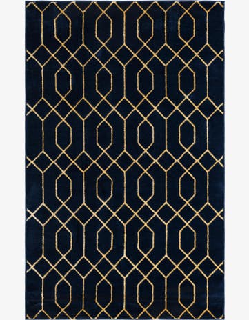 Navy Blue Gold Marilyn Monroe™ Glam Trellis Sample Rug