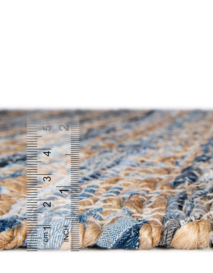 Detail image of 2' 2 x 3' 7 Hand Woven Chindi Jute Hearth Rug