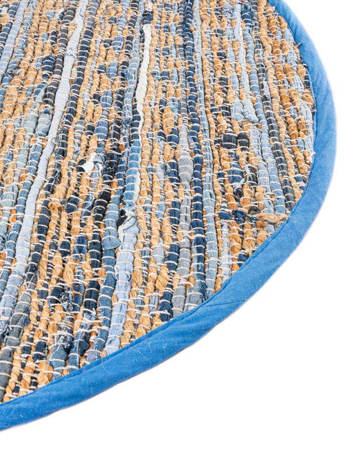 2' 2 x 3' 7 Hand Woven Chindi Jute Hearth Rug