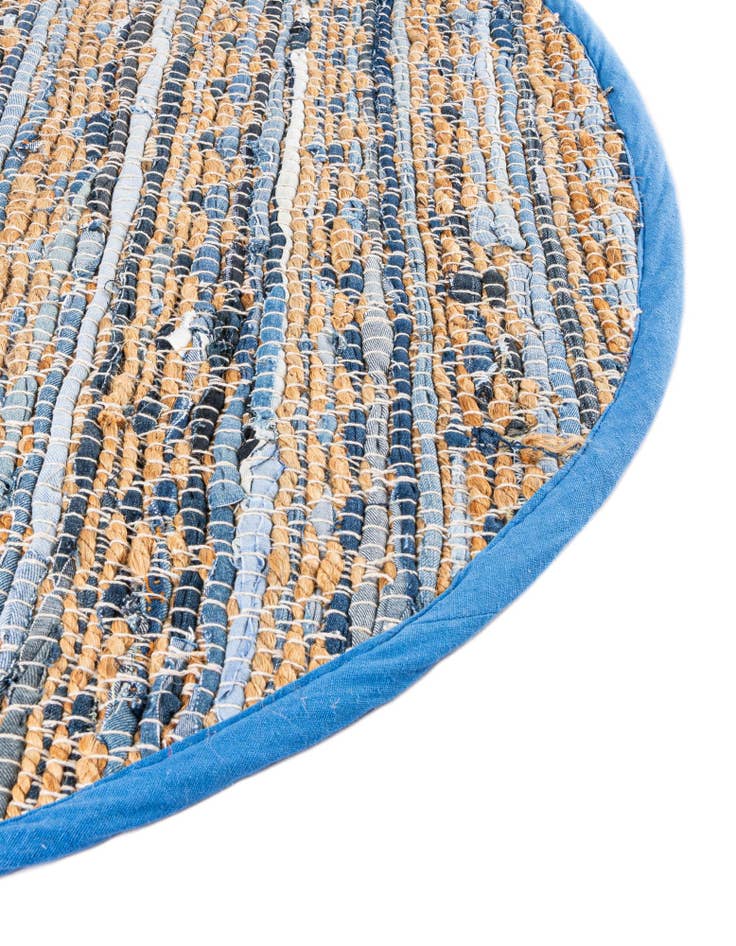 Detail image of 2' 2 x 3' 7 Hand Woven Chindi Jute Hearth Rug