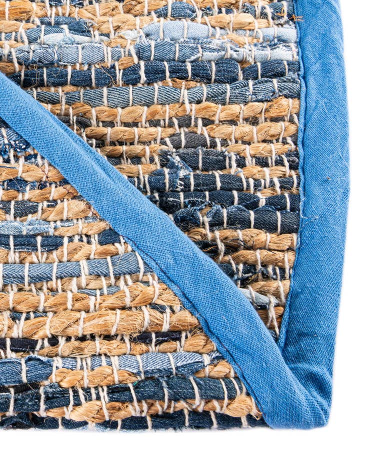 Detail image of 2' 2 x 3' 7 Hand Woven Chindi Jute Hearth Rug