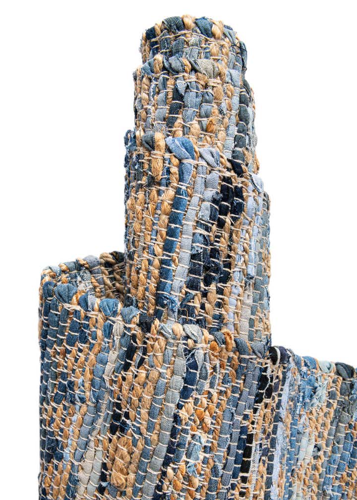 2' 2 x 3' 7 Hand Woven Chindi Jute Hearth Rug