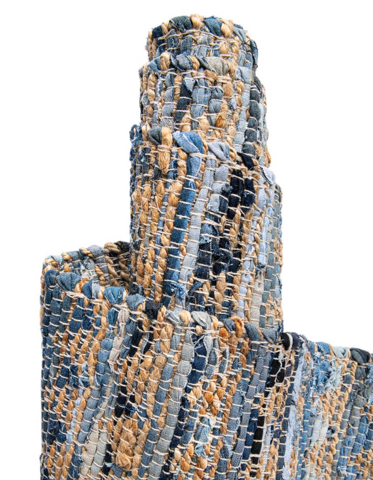 Detail image of 2' 2 x 3' 7 Hand Woven Chindi Jute Hearth Rug