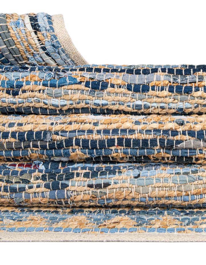 2' 2 x 3' 7 Hand Woven Chindi Jute Hearth Rug