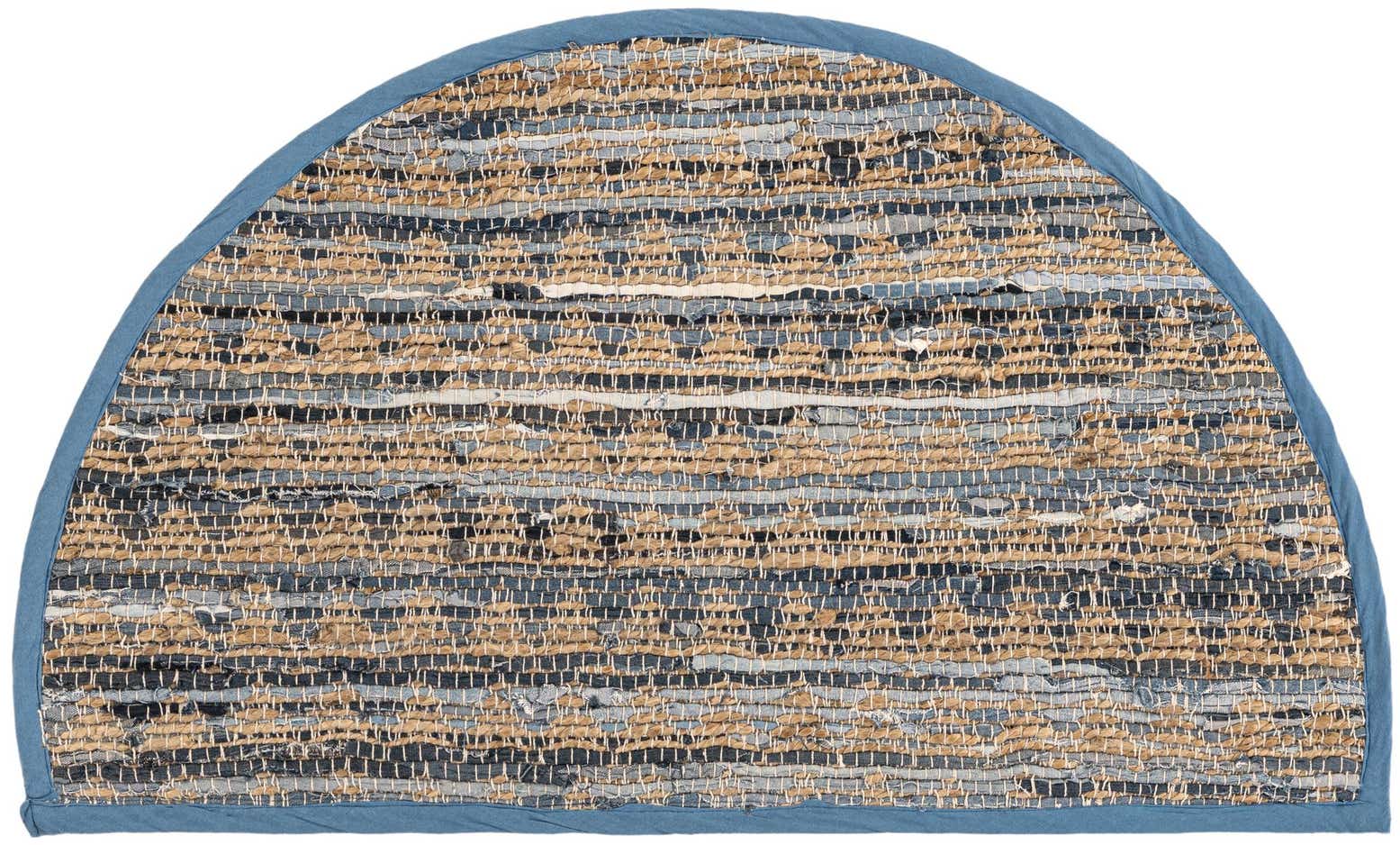 2' 2 x 3' 7 Hand Woven Chindi Jute Hearth Rug
