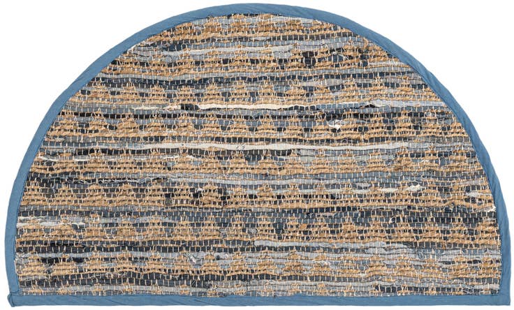 Detail image of 2' 2 x 3' 7 Hand Woven Chindi Jute Hearth Rug