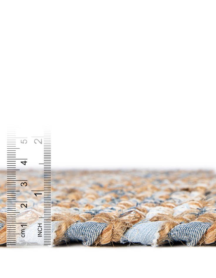 Detail image of 2' 2 x 3' 7 Hand Woven Chindi Jute Hearth Rug