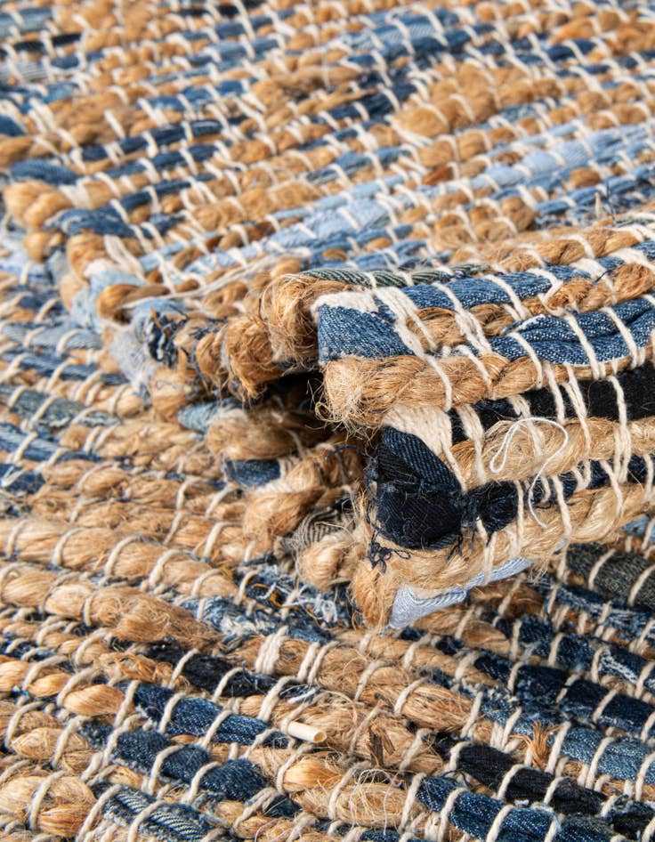 Detail image of 2' 2 x 3' 7 Hand Woven Chindi Jute Hearth Rug