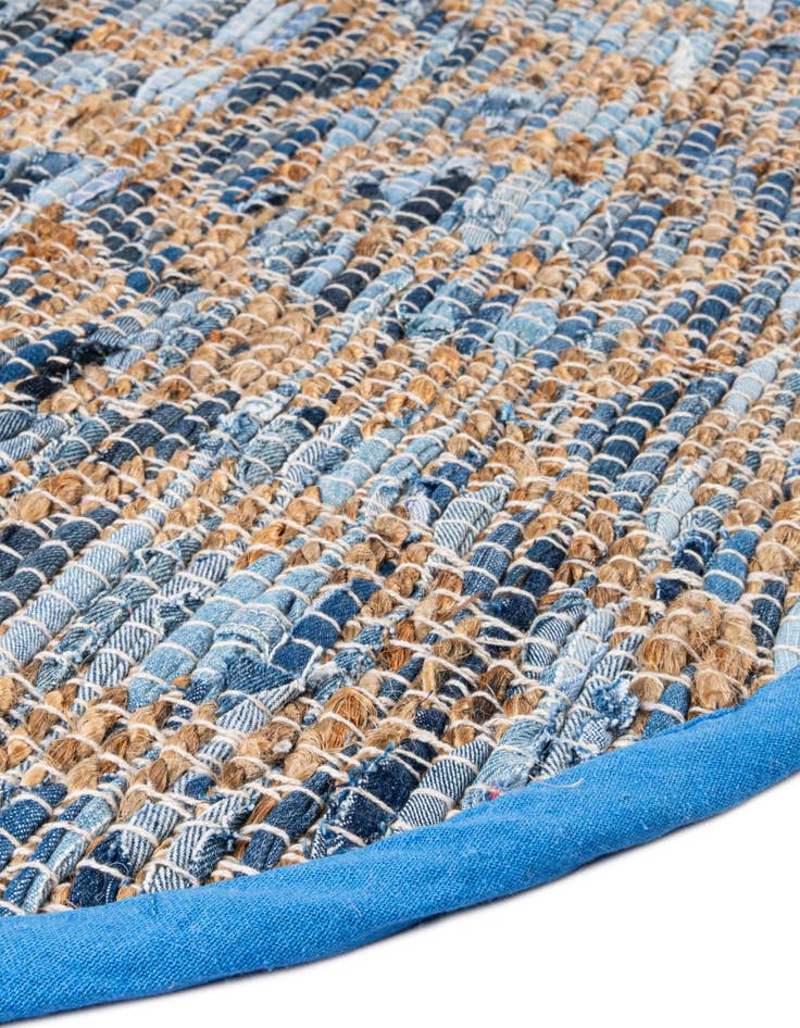 Detail image of 2' 2 x 3' 7  Hand Woven Chindi Jute Hearth Rug