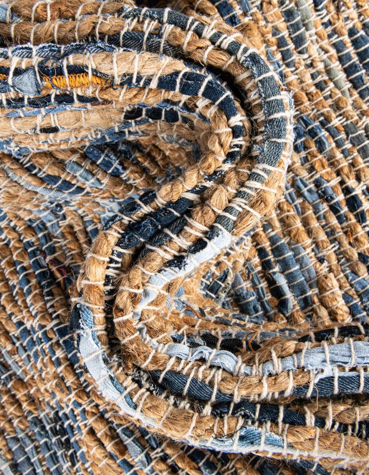 Detail image of 2' 2 x 3' 7 Hand Woven Chindi Jute Hearth Rug
