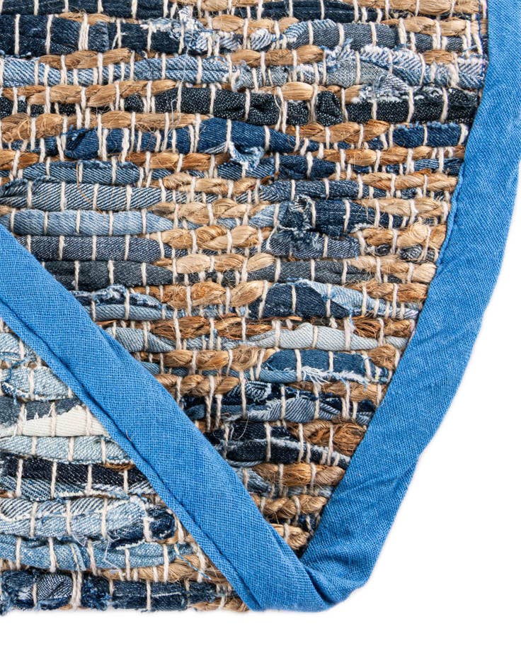 Detail image of 2' 2 x 3' 7  Hand Woven Chindi Jute Hearth Rug