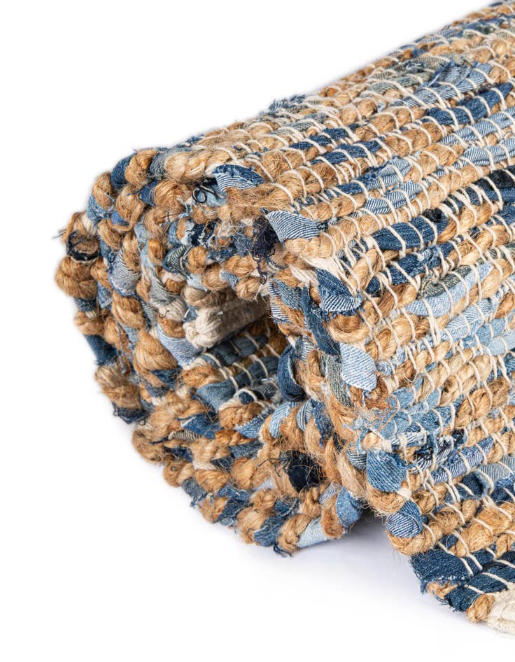 Detail image of 2' 2 x 3' 7  Hand Woven Chindi Jute Hearth Rug