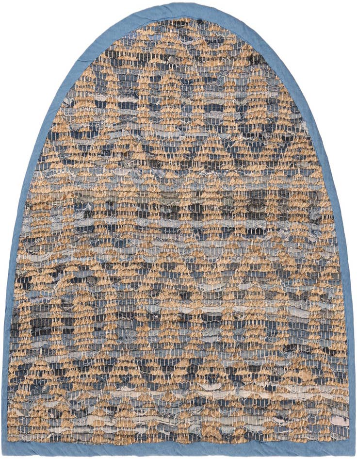 Detail image of 2' 2 x 3' 7 Hand Woven Chindi Jute Hearth Rug