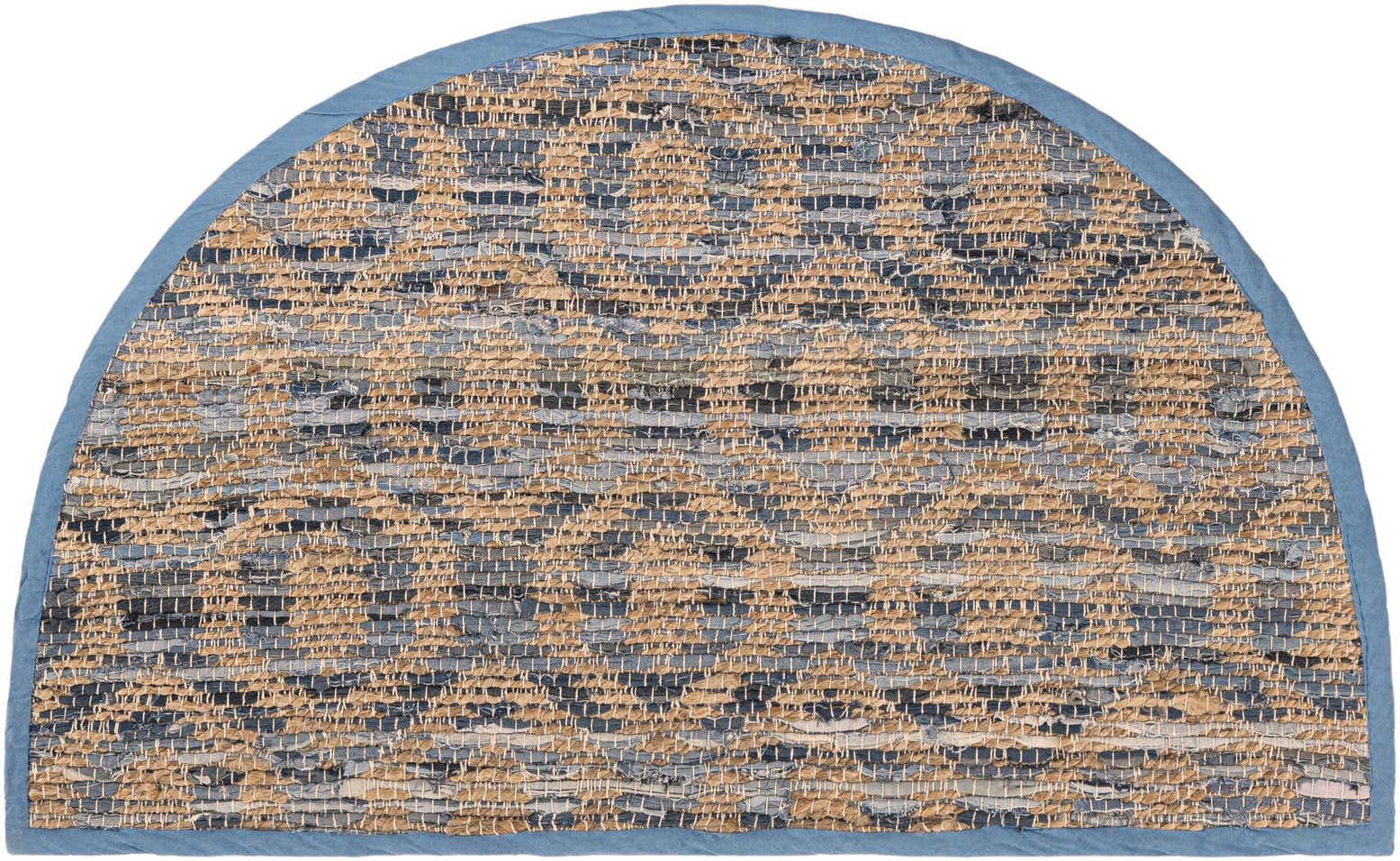 2' 2 x 3' 7 Hand Woven Chindi Jute Hearth Rug