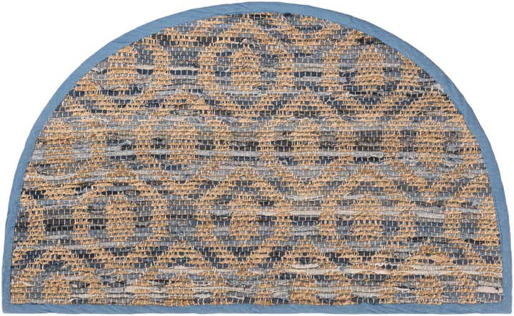2' 2 x 3' 7 Hand Woven Chindi Jute Hearth Rug