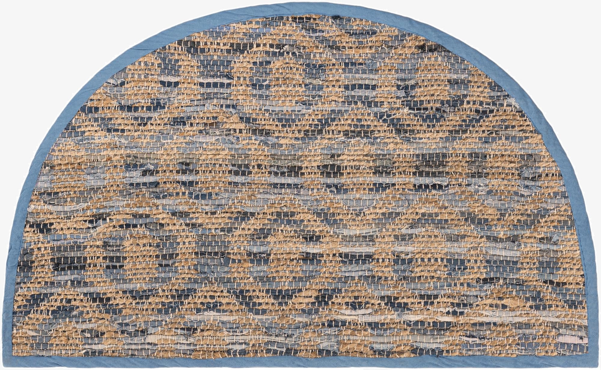 65cm x 110cm  Hand Woven Chindi Jute Chimenea Alfombra