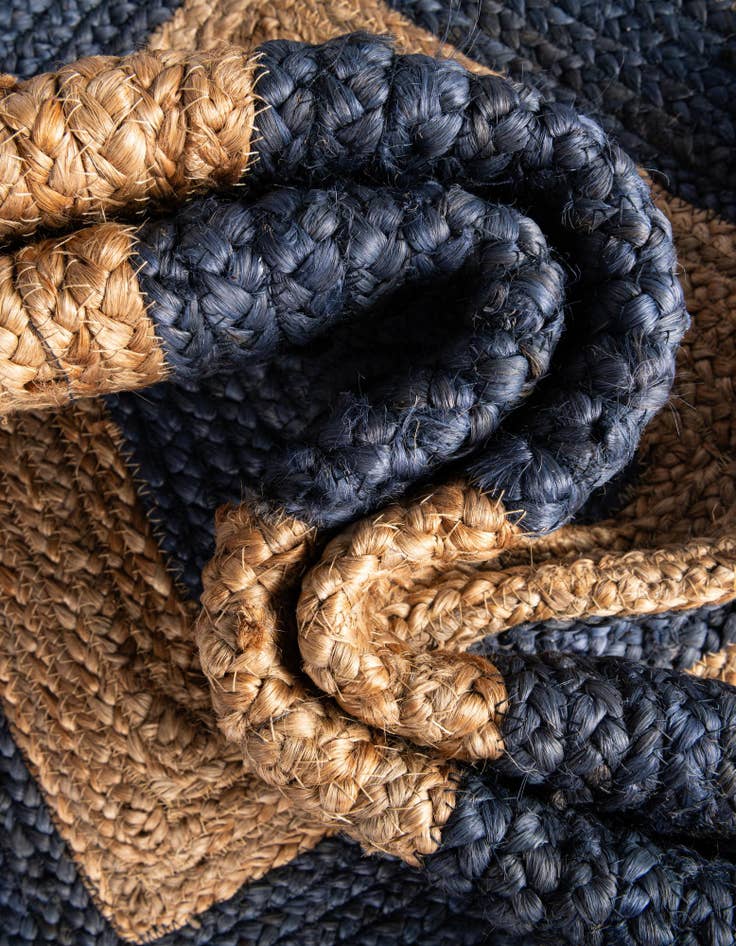 Detail image of 4' 1 x 6' 1  Hand Braided Jute Rug