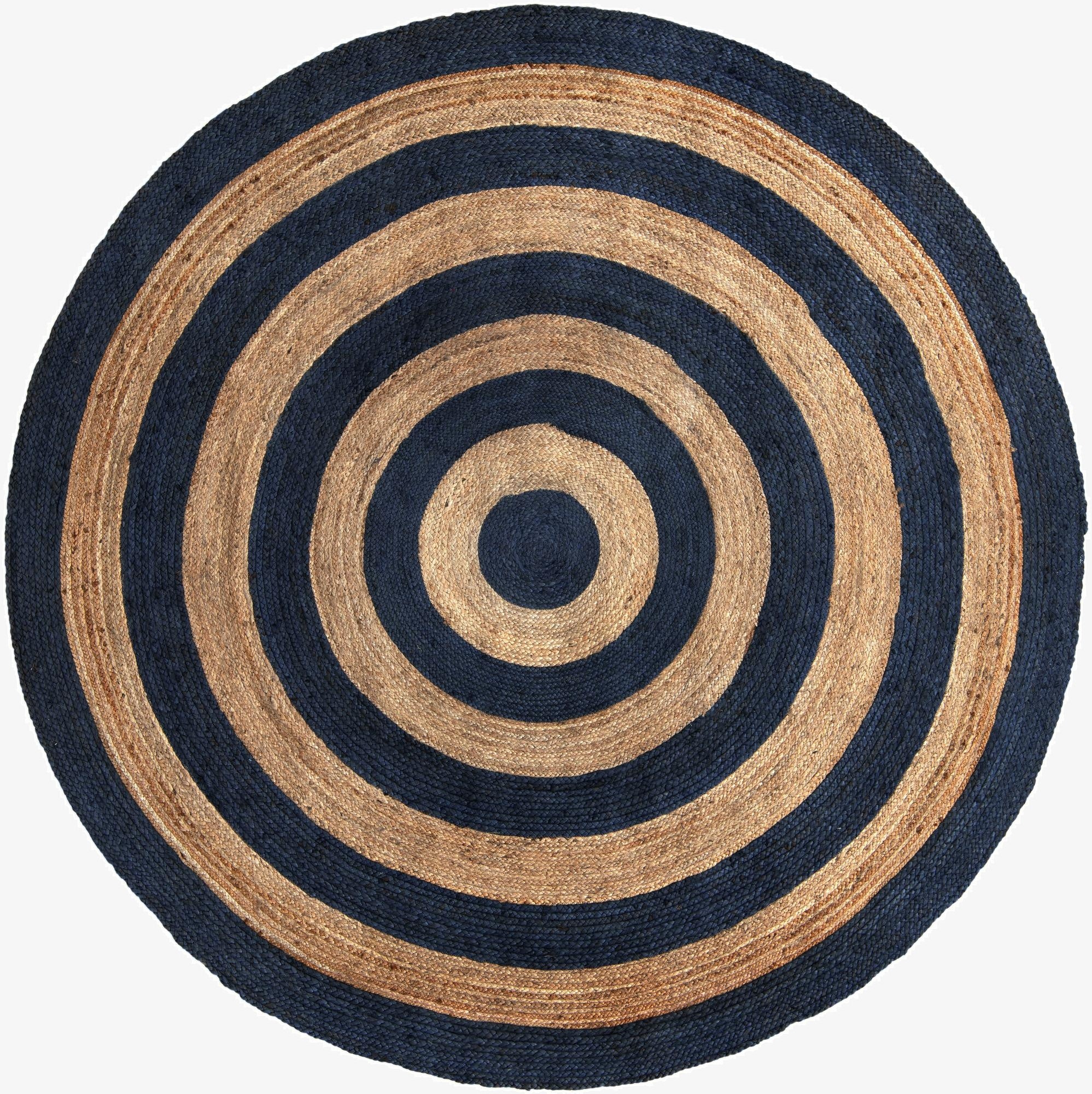 8' x 8'  Hand Braided Jute Round Rug