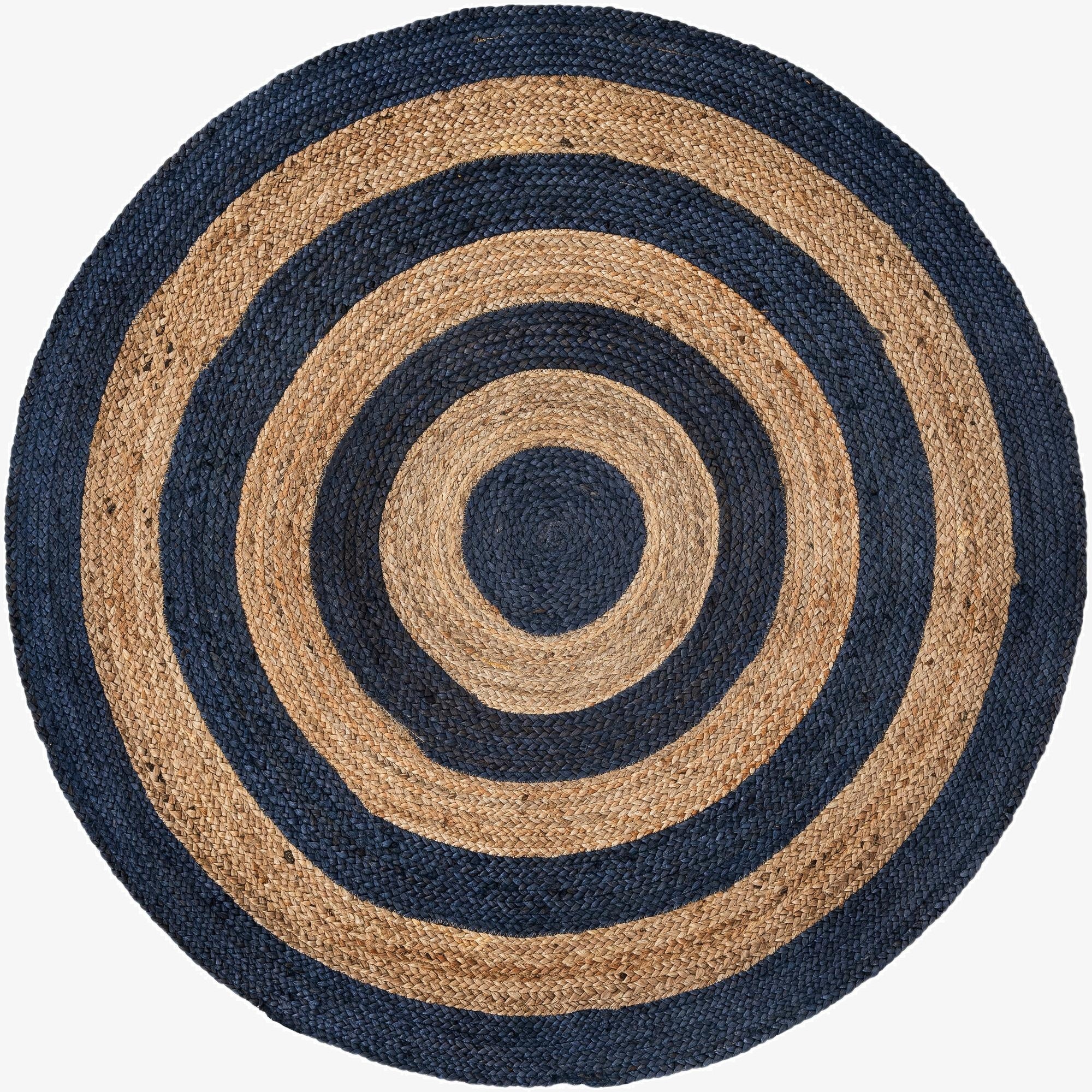 5' 1 x 5' 1  Hand Braided Jute Round Rug