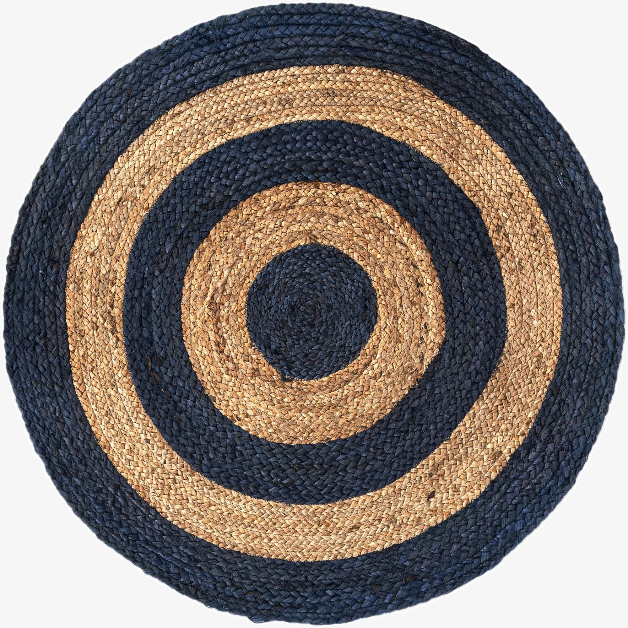 3' 3 x 3' 3  Hand Braided Jute Round Rug