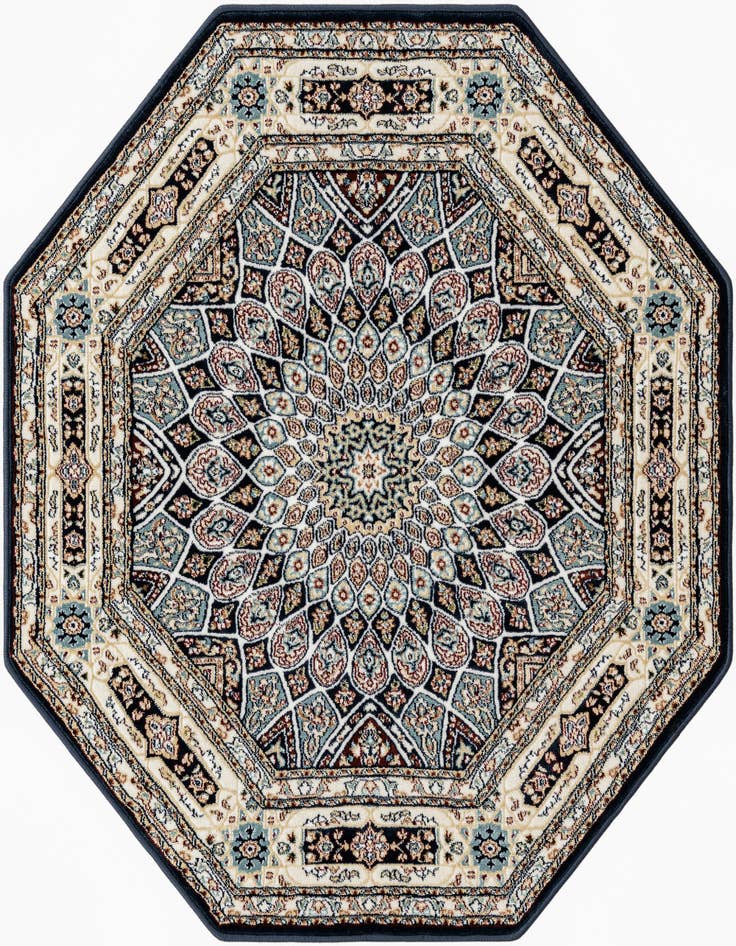 Detail image of 3' x 3' Nain Design Octagon Rug
