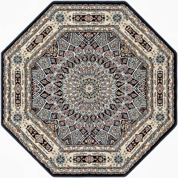 Detail image of 3' x 3' Nain Design Octagon Rug