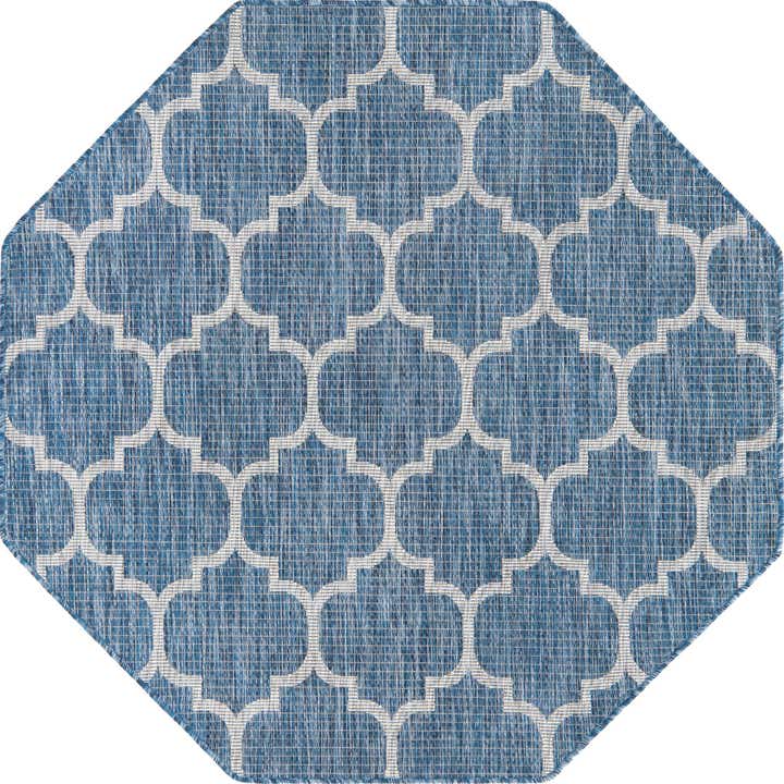 5' 3 x 5' 3 Easy-Clean Lattice Indoor / Outdoor Octagon Rug