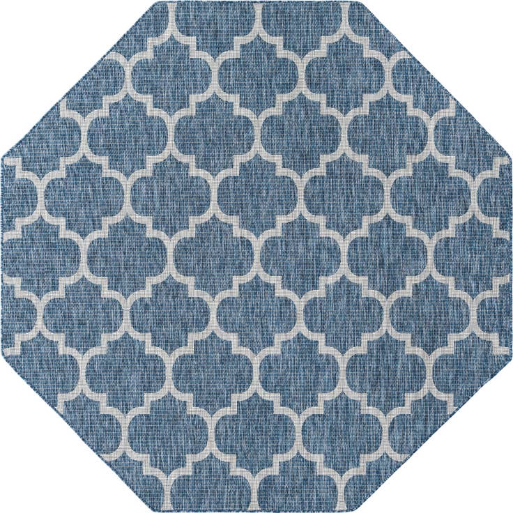 Detail image of 7' 10 x 7' 10 Easy-Clean Trellis Indoor / Outdoor Octagon Rug