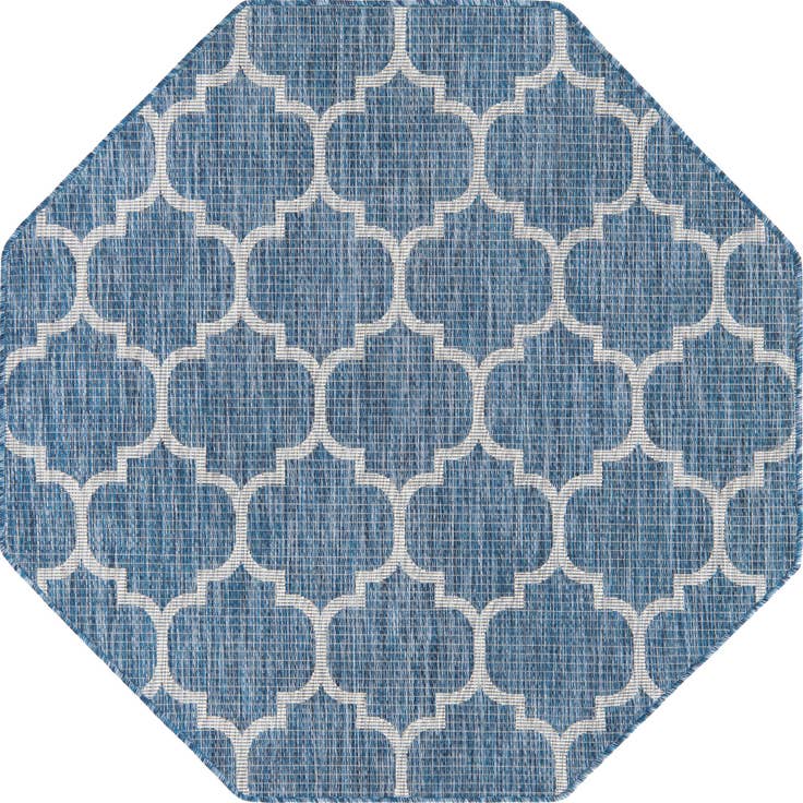 Detail image of 5' 3 x 5' 3 Easy-Clean Trellis Indoor / Outdoor Octagon Rug