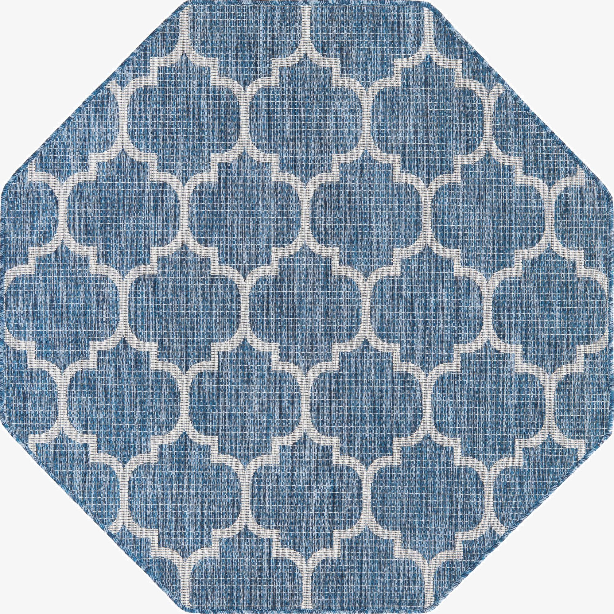 5' 3 x 5' 3  Washable Trellis Indoor / Outdoor Octagon Rug