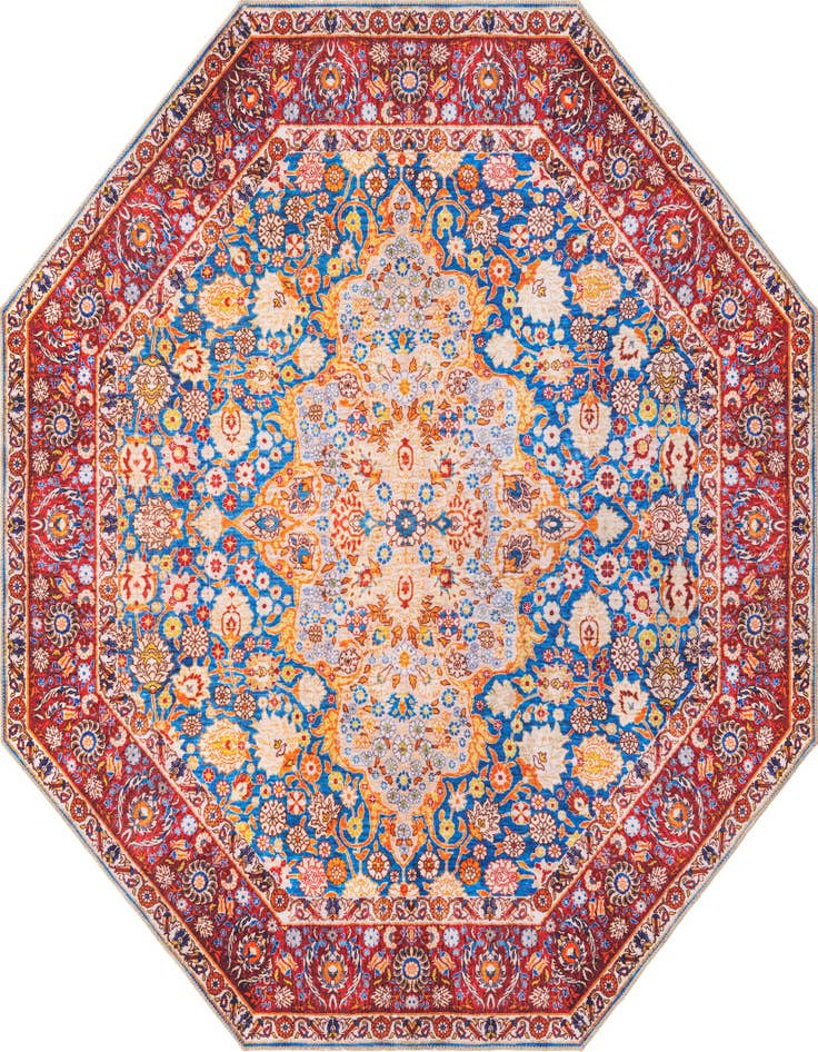 Detail image of 7' 6 x 7' 6 Washable Timeless Octagon Rug