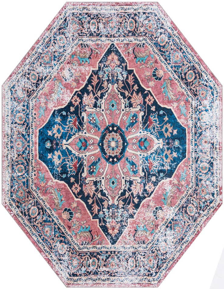 Detail image of 7' 10 x 7' 10 Washable Yara Octagon Rug