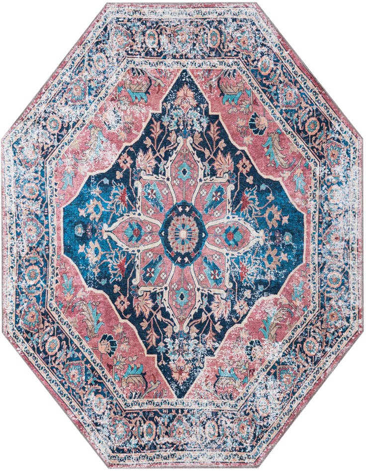 Detail image of 5' x 5' Washable Yara Octagon Rug