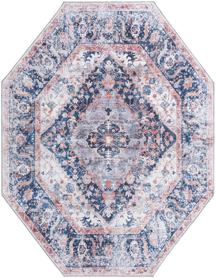 Detail image of 7' 10 x 7' 10 Washable Yara Octagon Rug