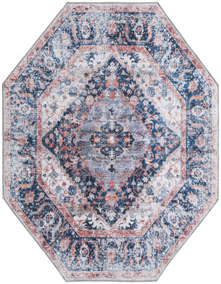 Detail image of 5' x 5' Washable Yara Octagon Rug