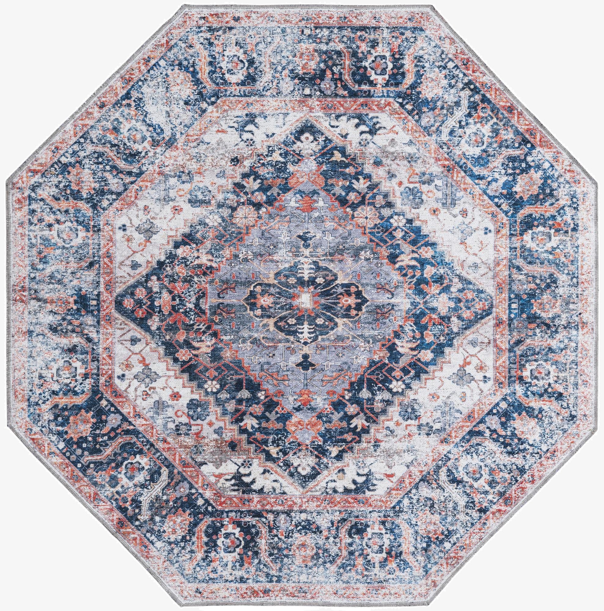 Primary image 5' x 5'  Washable Yara Octagon Rug