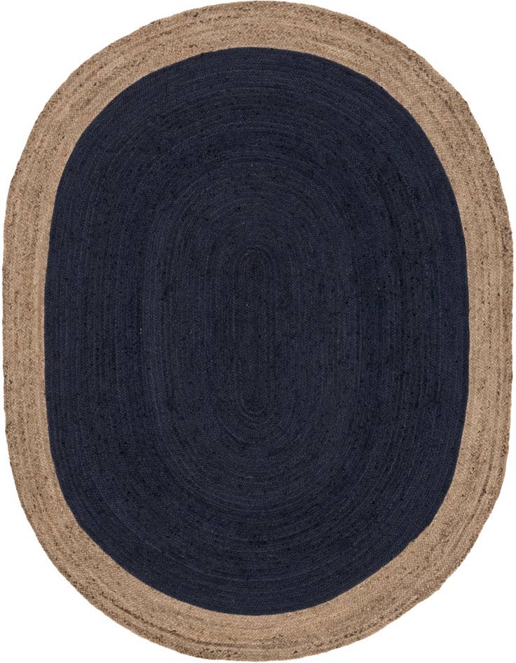 Detail image of 8' x 10'  Hand Braided Jute Oval Rug