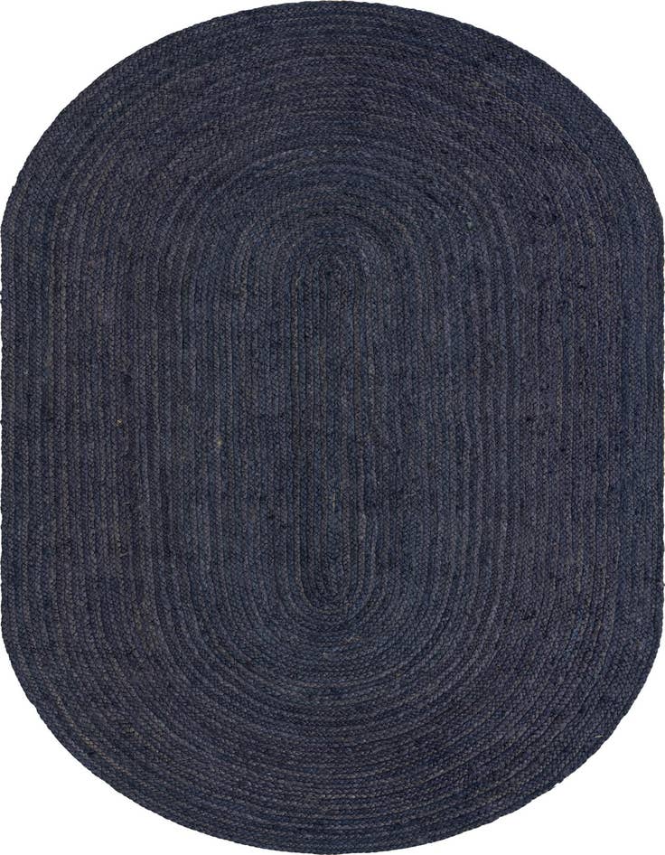Detail image of 5' 1 x 8'  Hand Braided Jute Oval Rug
