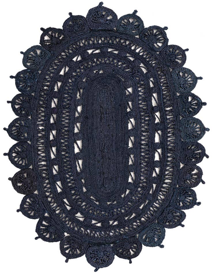 Detail image of 4' 1 x 6' 1  Hand Braided Jute Oval Rug