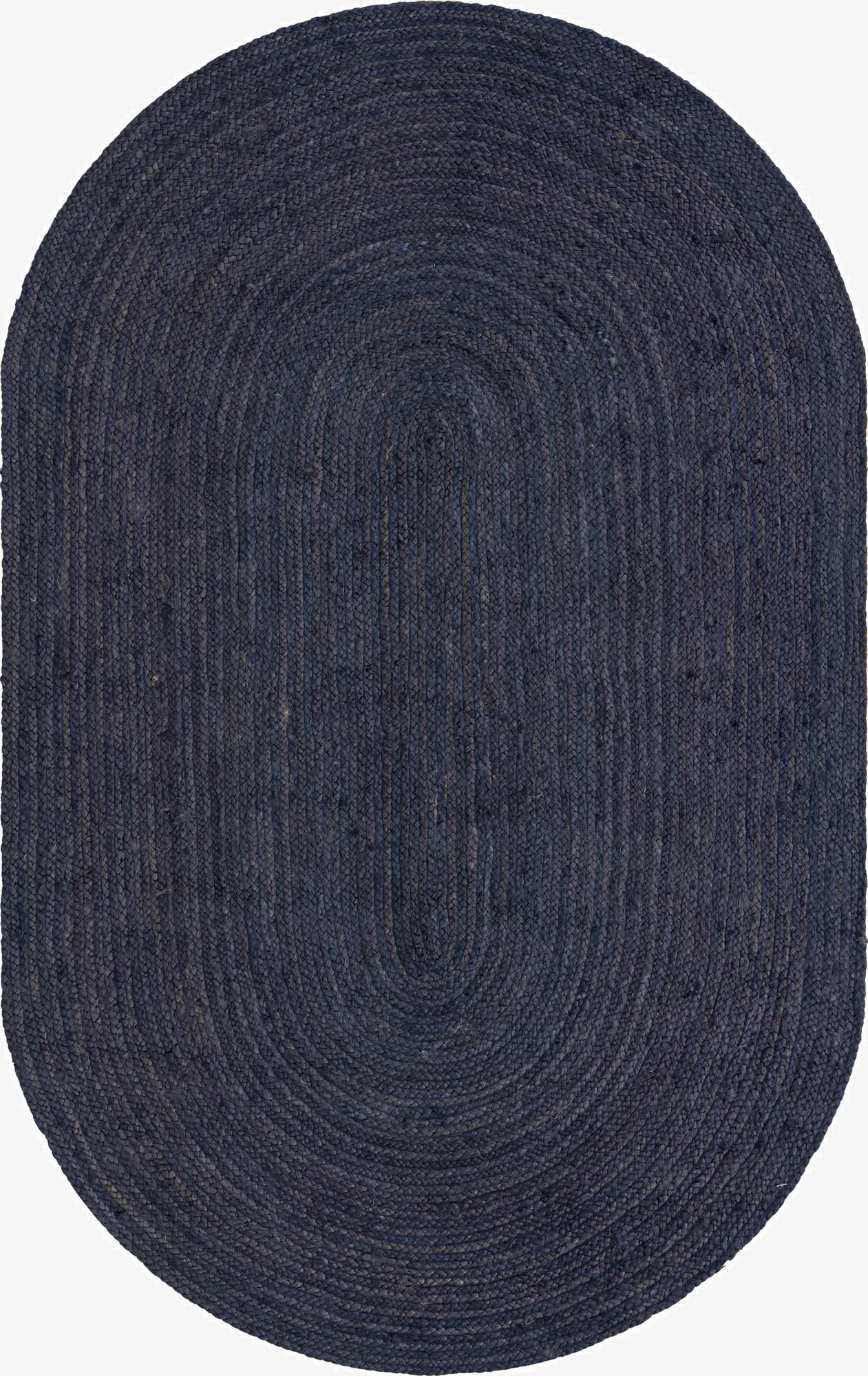 5' 1 x 8'  Hand Braided Jute Oval Rug
