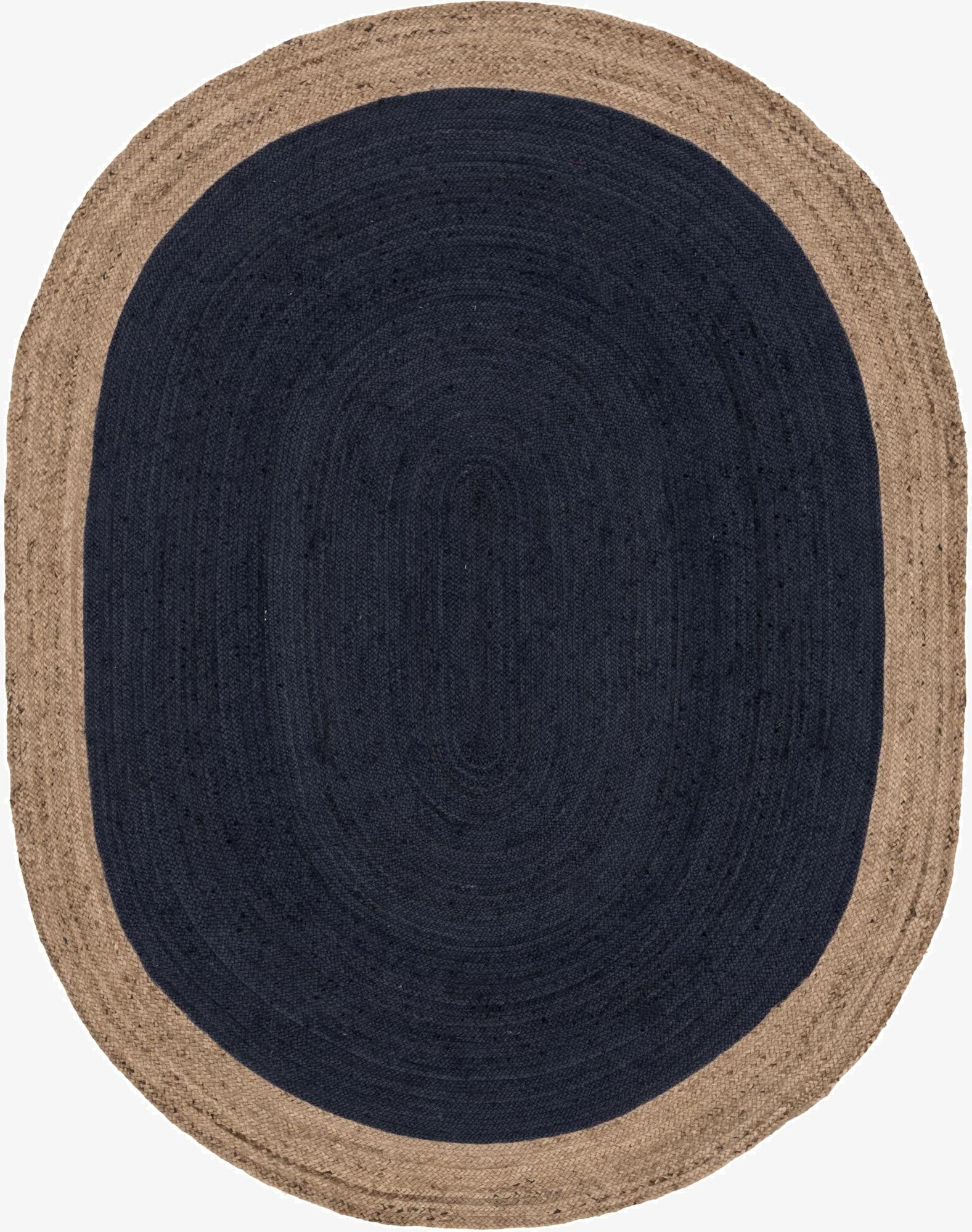 8' x 10'  Hand Braided Jute Oval Rug