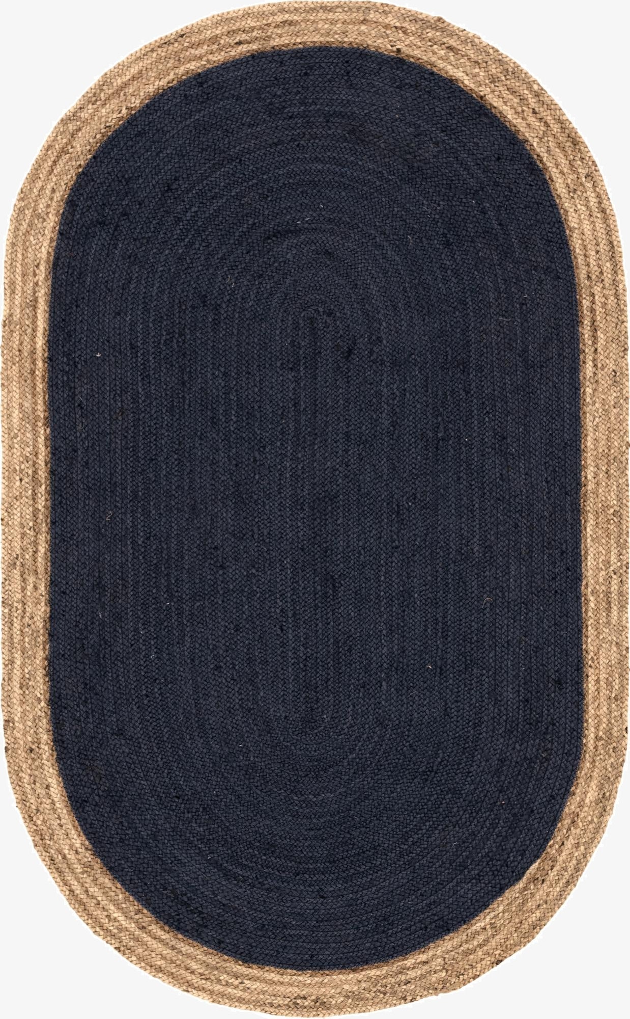 5' 1 x 8'  Hand Braided Jute Oval Rug