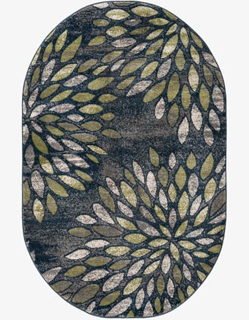 Navy Blue Charleston Oval Rug