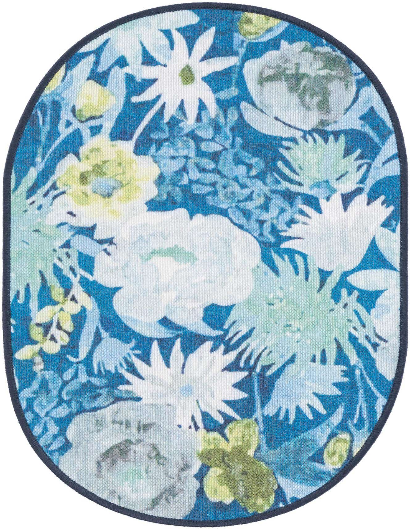 2' x 3' 1 Easy-Clean Jill Zarin Caribbean Indoor / Outdoor Oval Rug
