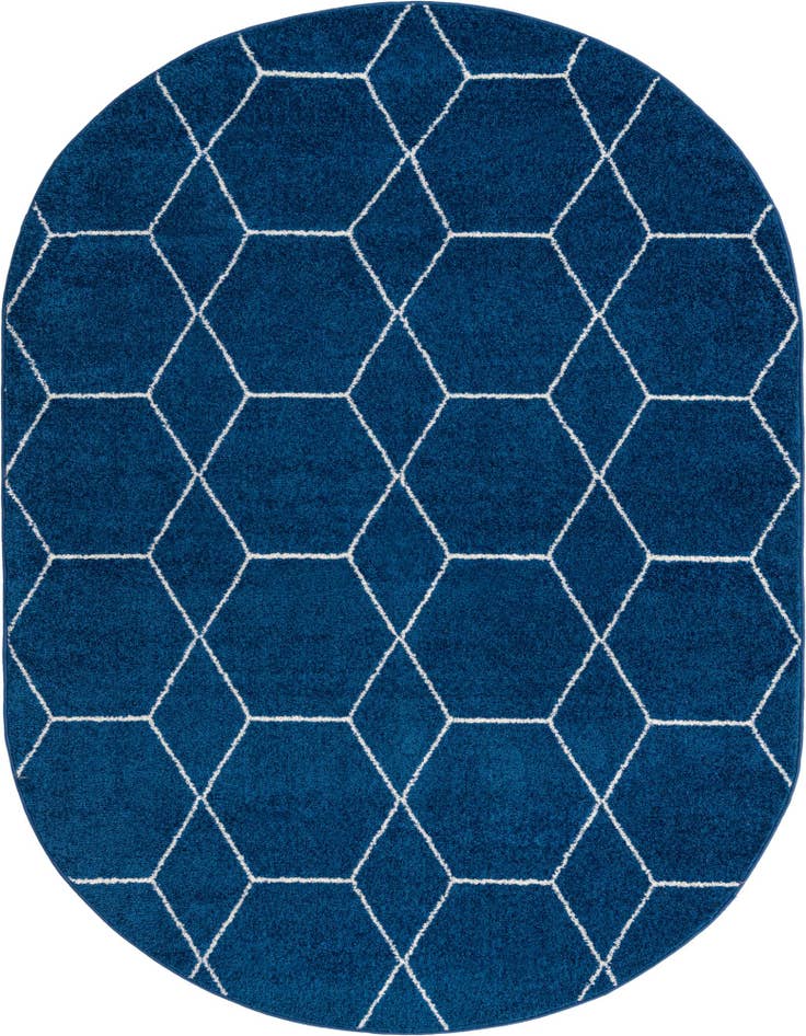 Detail image of 7' 10 x 10' Lattice Frieze Oval Rug