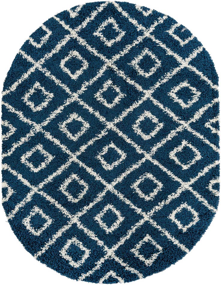 Detail image of 5' 3 x 8' Lattice Shag Oval Rug