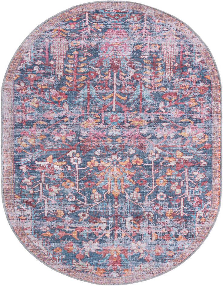 Detail image of 5' 3 x 8' Washable Maahru Oval Rug